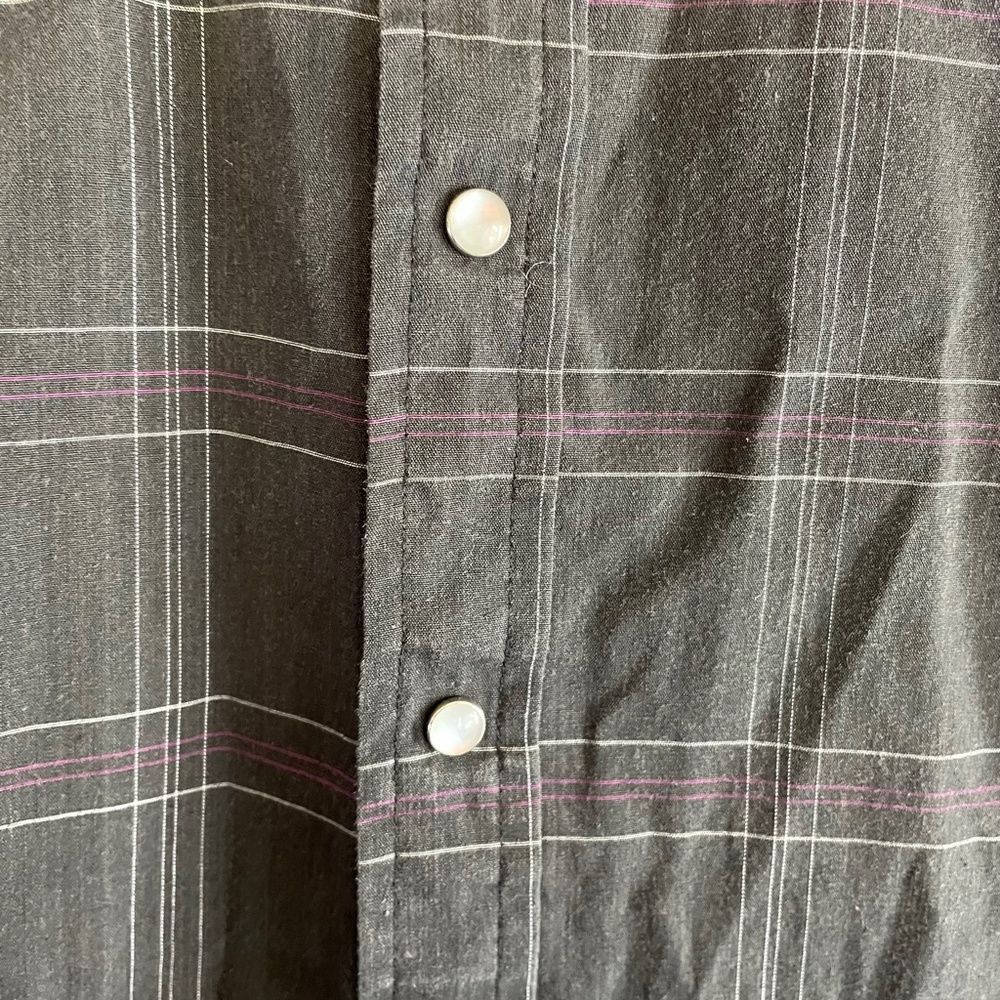 Vintage Rock Creek Ranch Short Sleeve Pearl Snap Button Up Shirt 16.5 Regular - Picture 7 of 9